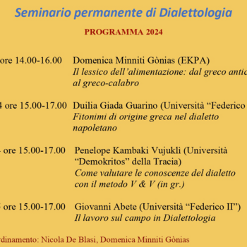 Seminario Dialettologia 2024